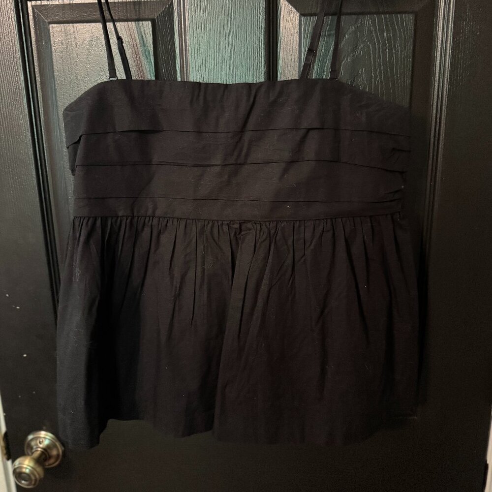 Lucky Brand Black Peplum Top with Thin Straps Extra Large